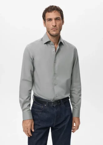 Chemise slim en coton lyocell