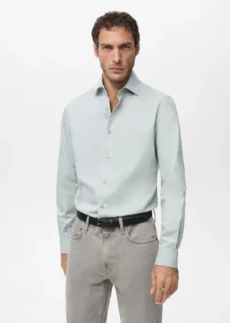 Chemise slim en coton lyocell
