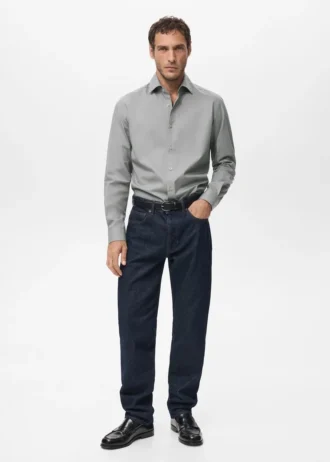 Chemise slim en coton lyocell