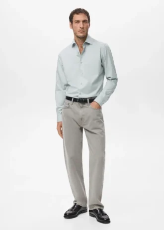 Chemise slim en coton lyocell