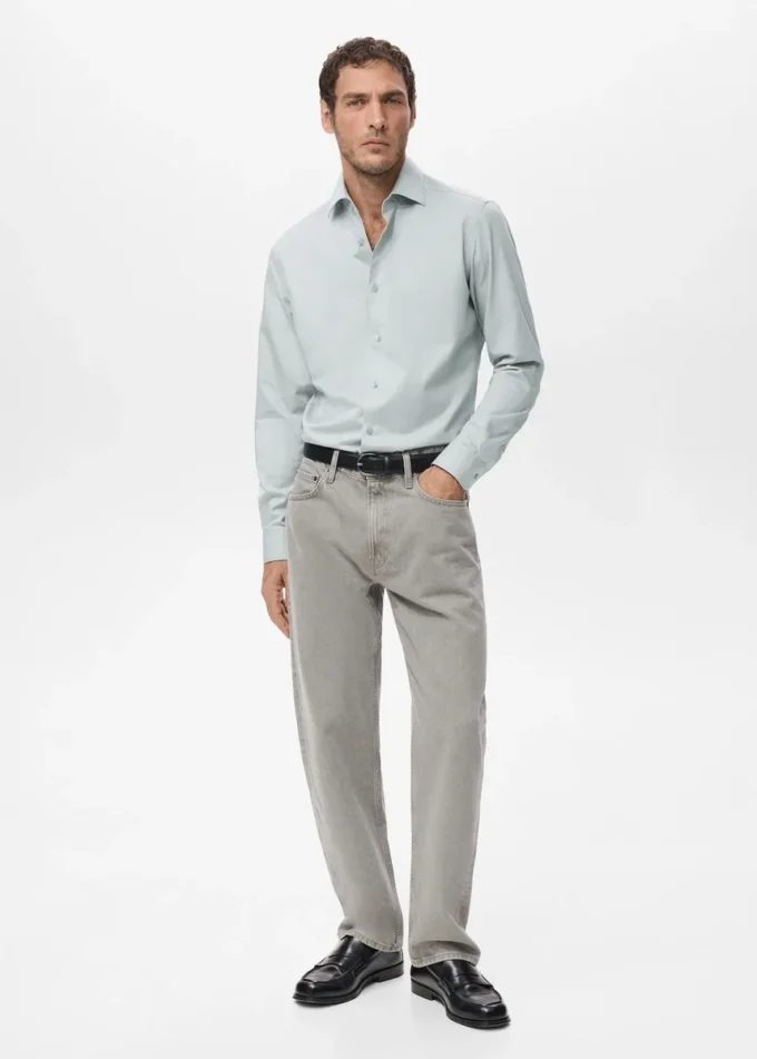 Chemise slim en coton lyocell Chemise slim en coton lyocell