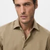 Chemise slim en coton lyocell