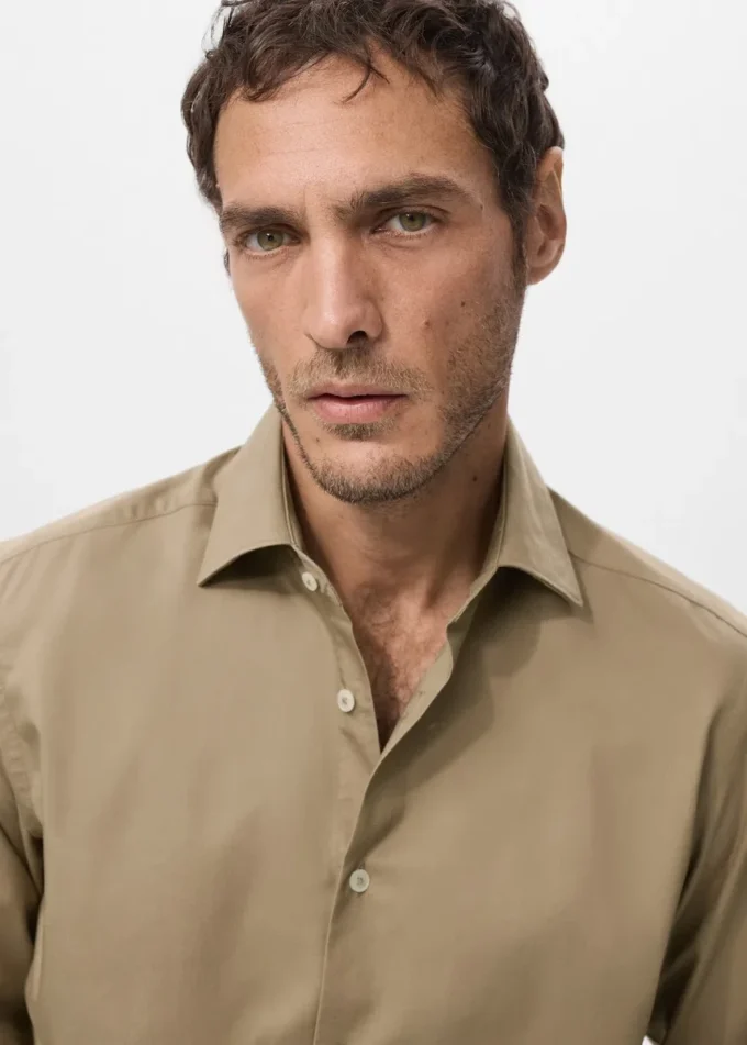 Chemise slim en coton lyocell