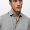 Chemise slim en coton lyocell