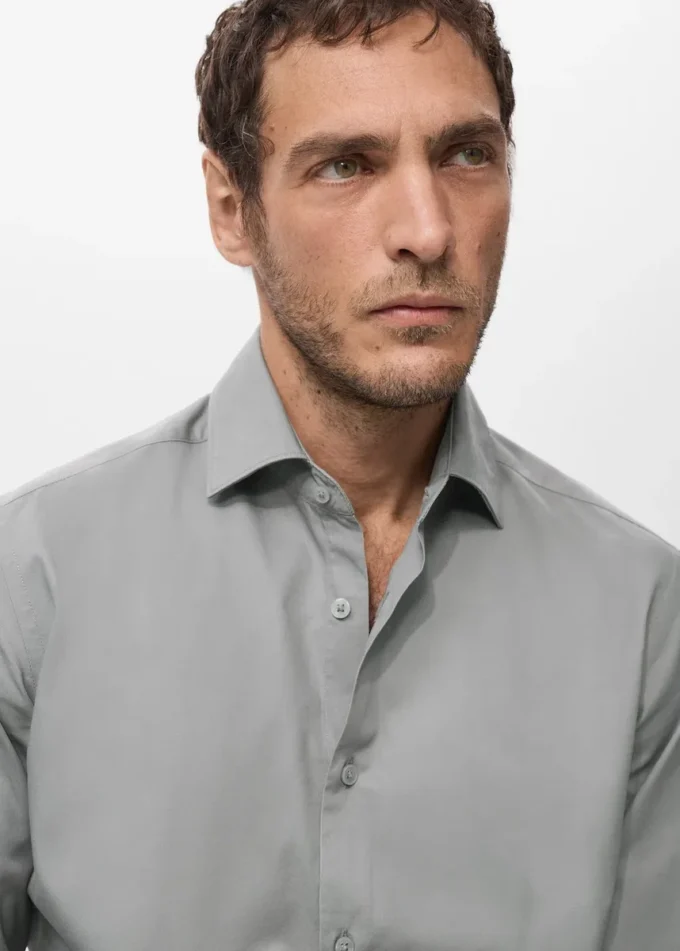 Chemise slim en coton lyocell