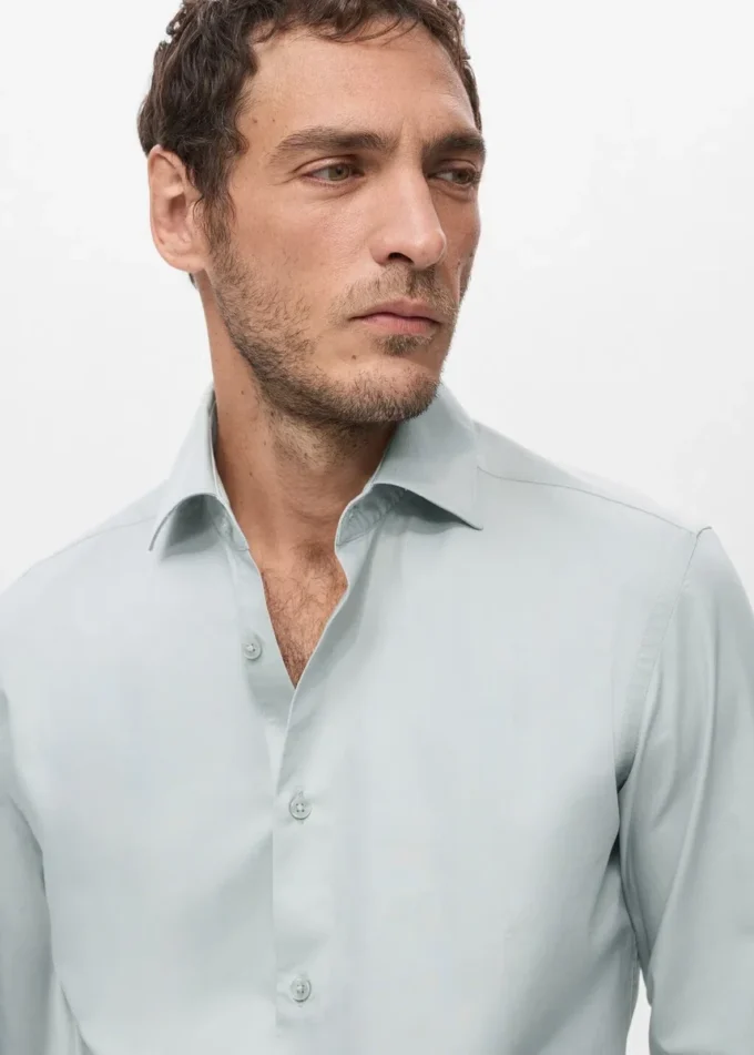 Chemise slim en coton lyocell Chemise slim en coton lyocell
