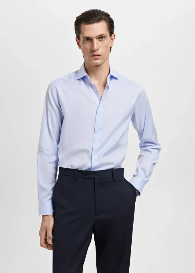 Chemise slim en twill à micro-imprimé