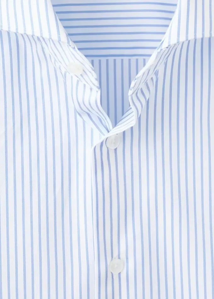 Chemise slim fit en coton rayé