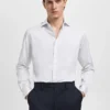 Chemise slim fit en coton rayé Chemise slim fit en coton rayé
