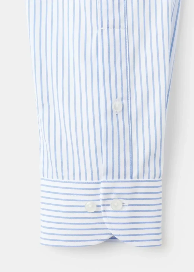 Chemise slim fit en coton rayé