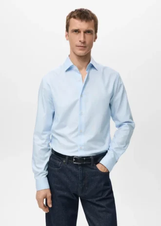 Chemise slim rayée 100 % coton