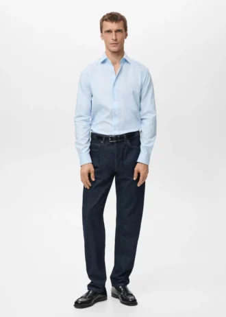 Chemise slim rayée 100 % coton