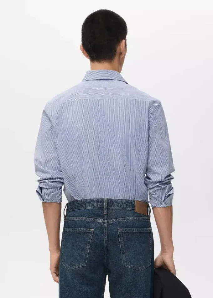 Chemise slim rayée 100 % coton