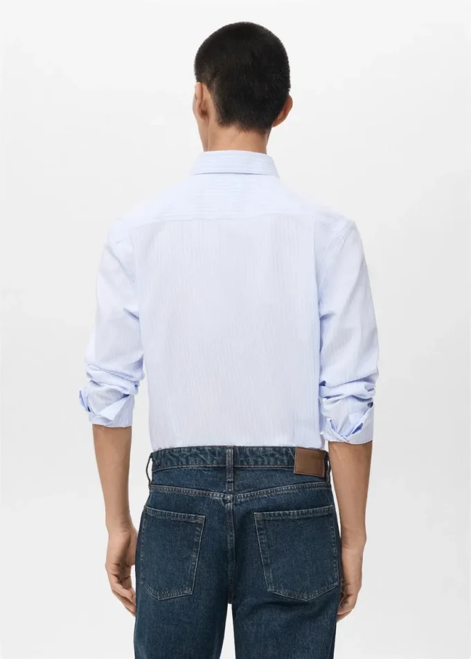 Chemise slim rayée 100 % coton