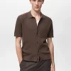 Chemise structurée en maille avec motif en dentelle Chemise structurée en maille avec motif en dentelle