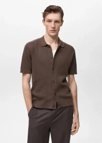 Chemise structurée en maille avec motif en dentelle