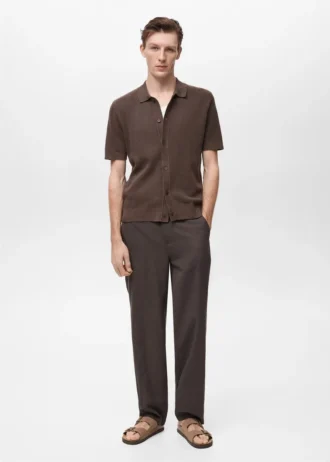 Chemise structurée en maille avec motif en dentelle