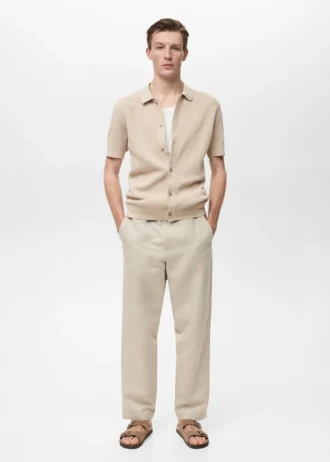 Chemise structurée en maille avec motif en dentelle