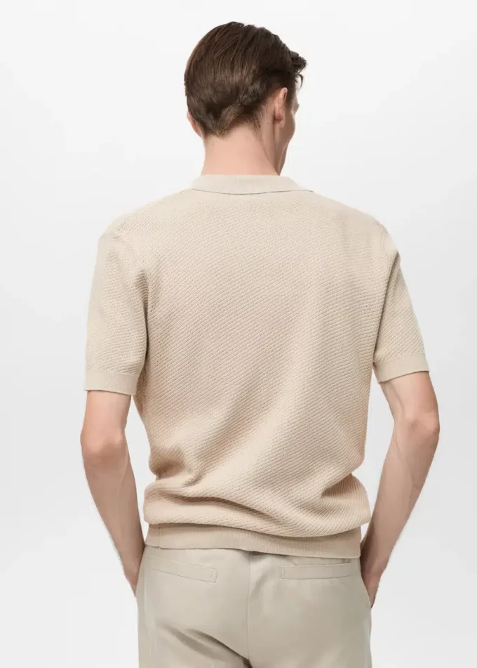 Chemise structurée en maille avec motif en dentelle Chemise structurée en maille avec motif en dentelle