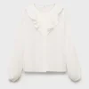 Chemise à volants froissés