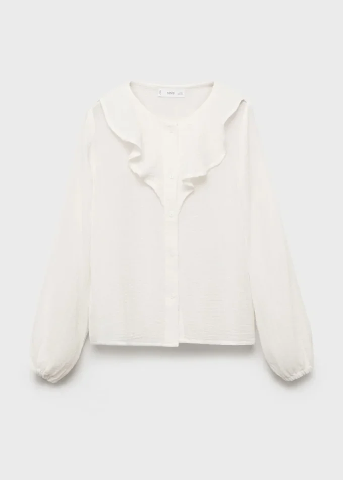Chemise à volants froissés