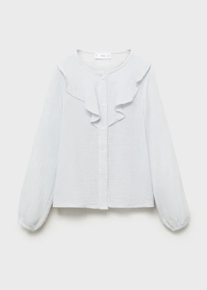Chemise à volants froissés