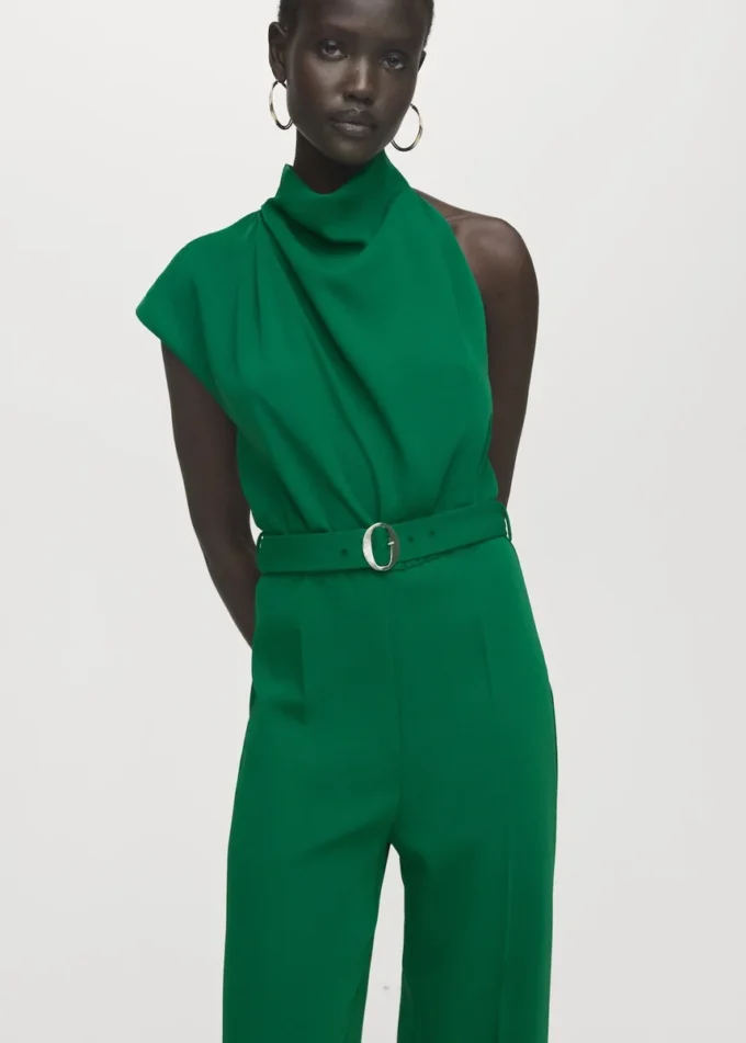 Combinaison longue asymétrique avec ceinture Combinaison longue asymétrique avec ceinture