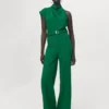 Combinaison longue asymétrique avec ceinture Combinaison longue asymétrique avec ceinture