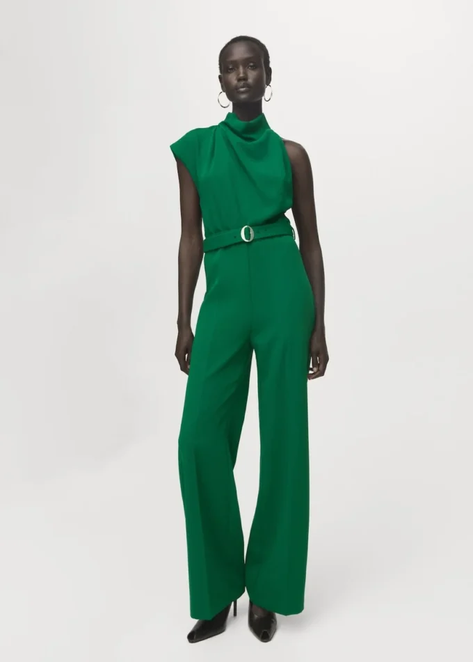 Combinaison longue asymétrique avec ceinture Combinaison longue asymétrique avec ceinture