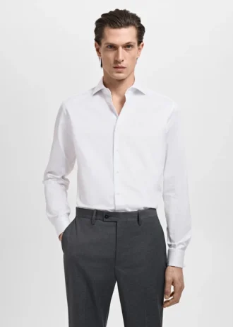 Costume slim en twill avec boutons de manchette Costume slim en twill avec boutons de manchette