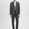 Costume slim en twill avec boutons de manchette Costume slim en twill avec boutons de manchette