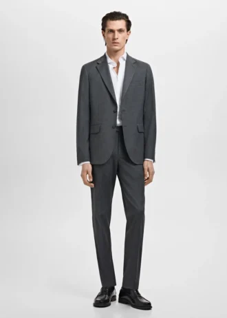 Costume slim en twill avec boutons de manchette Costume slim en twill avec boutons de manchette