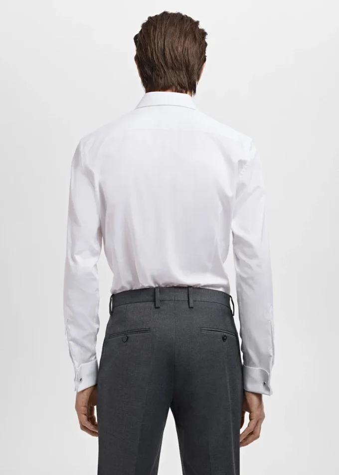 Costume slim en twill avec boutons de manchette Costume slim en twill avec boutons de manchette