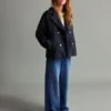 Culotte en jean avec détails de coutures