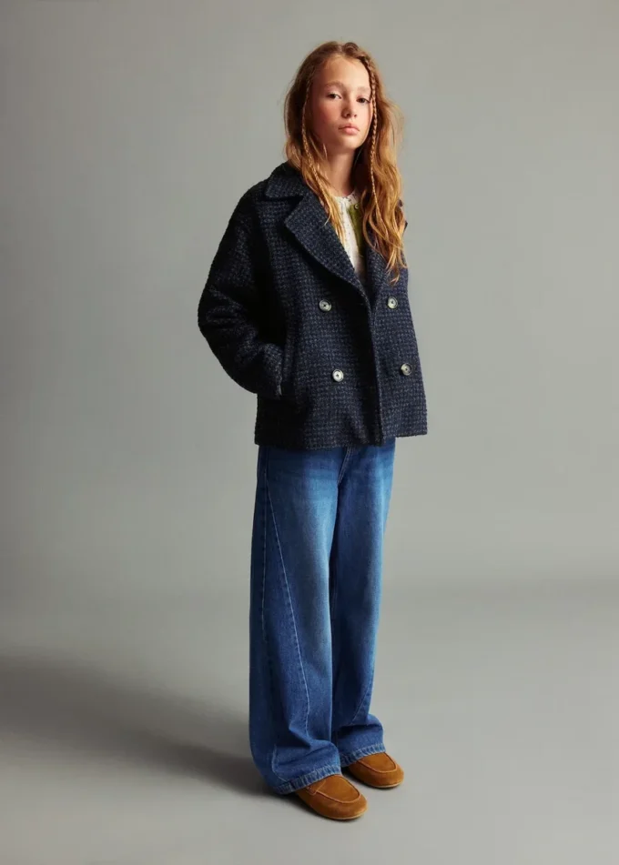 Culotte en jean avec détails de coutures
