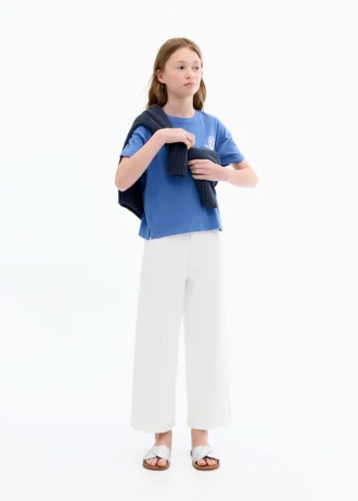 Culotte en jean avec détails de coutures