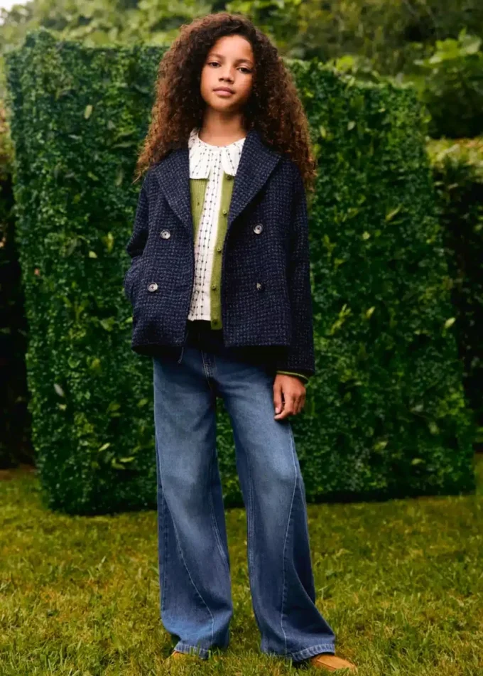Culotte en jean avec détails de coutures