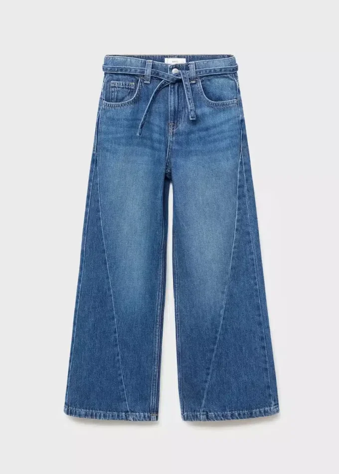 Culotte en jean avec détails de coutures