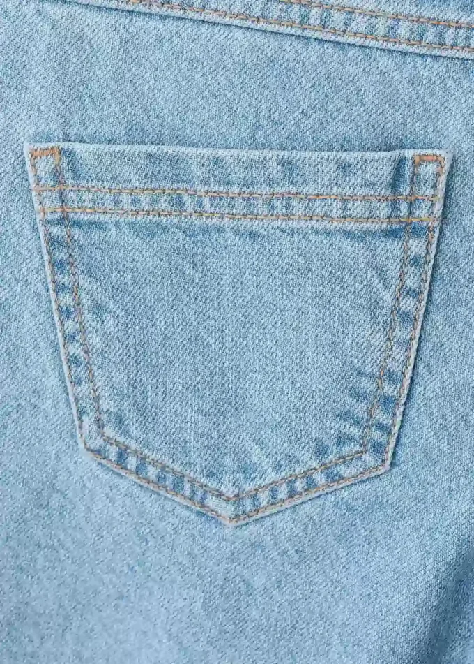Culotte en jean taille moyenne confortable Culotte en jean taille moyenne confortable