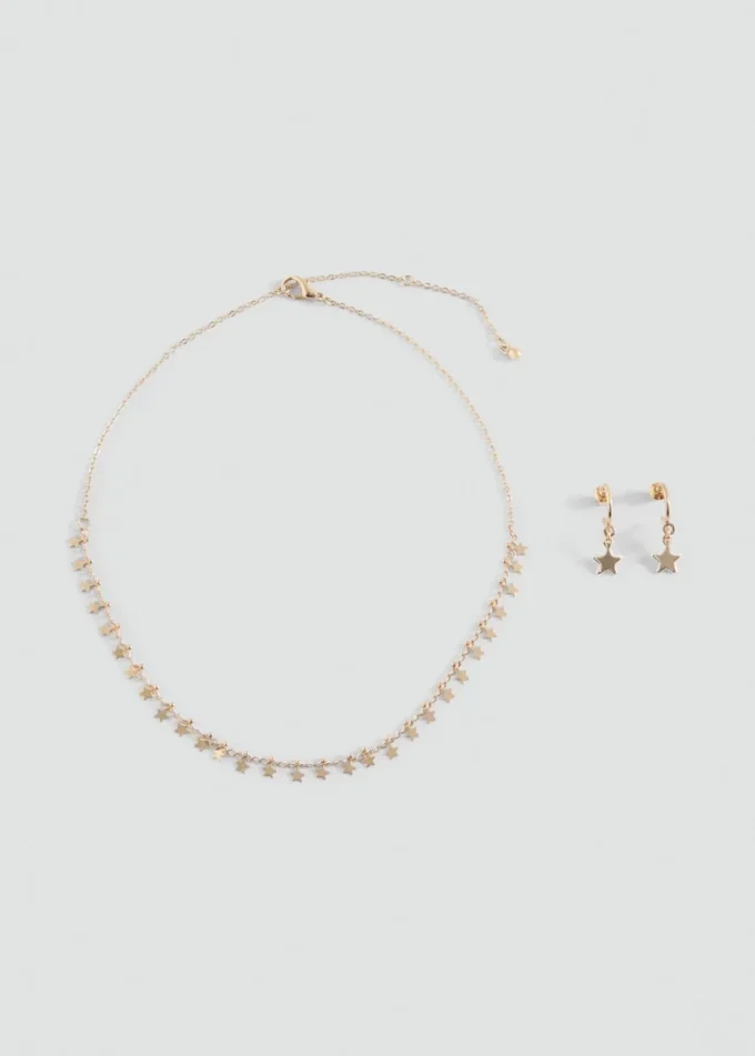 Ensemble collier et boucles d&rsquo;oreilles
