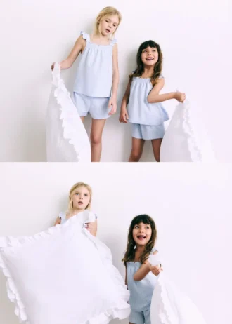 Ensemble pyjama en coton rayé