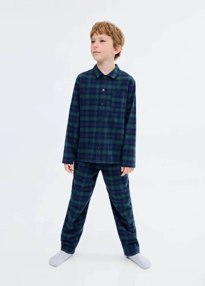 Ensemble pyjama long à carreaux Ensemble pyjama long à carreaux