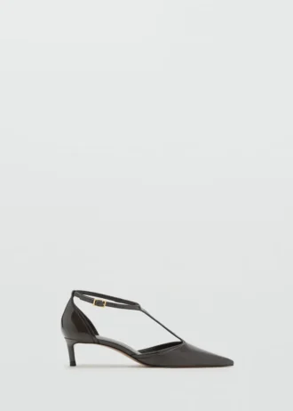 Escarpins à talons bobines en cuir verni