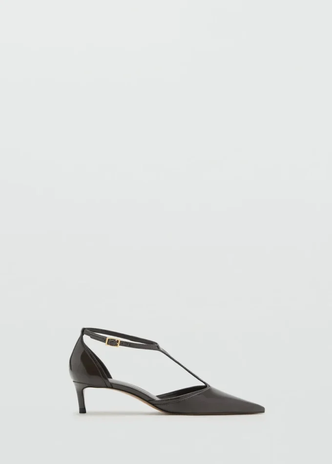 Escarpins à talons bobines en cuir verni