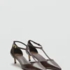 Escarpins à talons bobines en cuir verni
