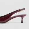 Escarpins à talons bobines en cuir verni