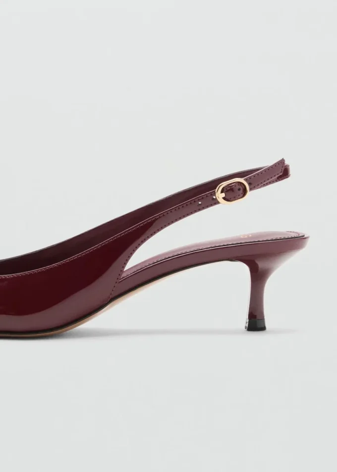 Escarpins à talons bobines en cuir verni
