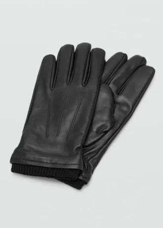 Gants 100 % cuir avec détail volanté