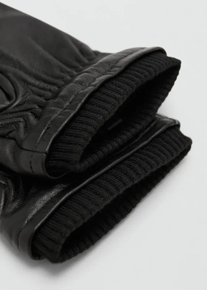 Gants 100 % cuir avec détail volanté Gants 100 % cuir avec détail volanté