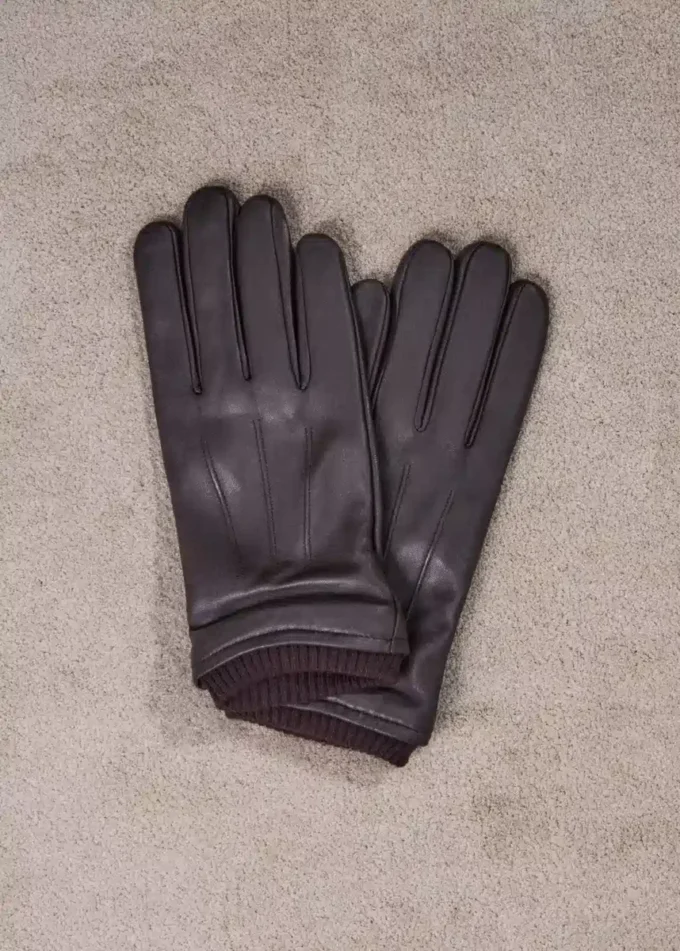 Gants 100 % cuir avec détail volanté Gants 100 % cuir avec détail volanté